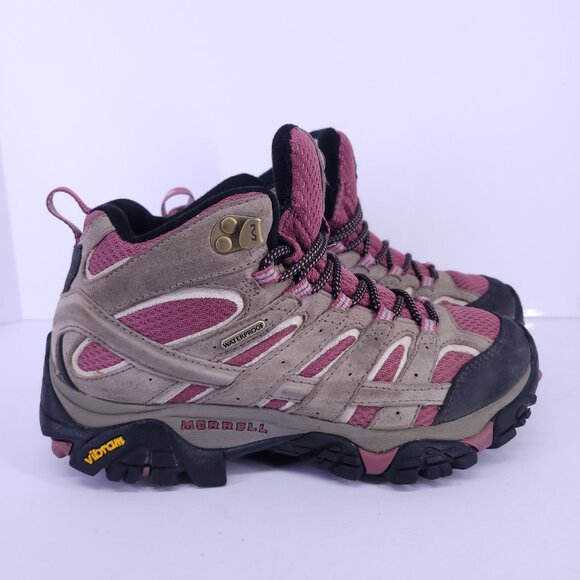 Merrell Moab 2 Mid Waterproof Hiking Boots Women’s 7 Vibram Trail Chukka - Picture 4 of 16